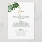 Geometrische Tropische Groene Palm Leidt Kunstbrui Menu (Voorkant)