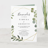 Geometrische tropische groene Spaanse gevouwen bru Programma (Voorkant)