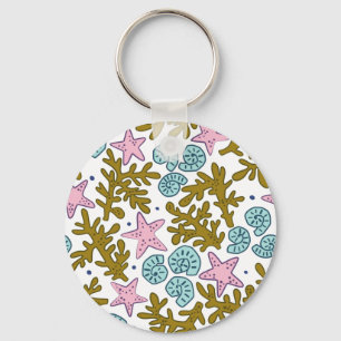 Geometrische tropische oceaankoraalrif sleutelhanger