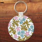 Geometrische tropische oceaankoraalrif sleutelhanger (Voorkant)