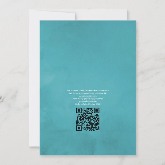 Geometrische tropische orchideeën QR Code RSVP Wed Kaart (Achterkant)