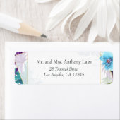 Geometrische tropische orchideeën stranden etiket (Insitu)