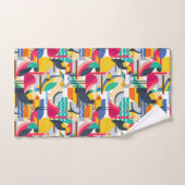 Geometrische tropische vogels bad handdoek (Handdoek)