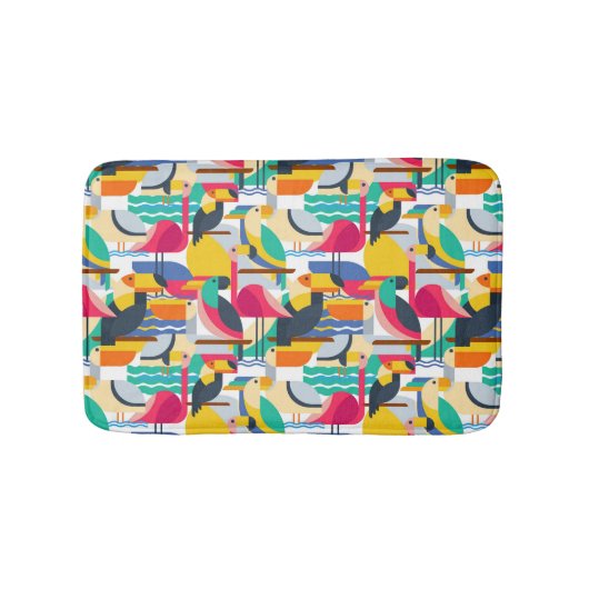 Geometrische tropische vogels badmat (Voorkant)