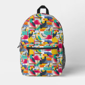 Geometrische tropische vogels bedrukte rugzak (Voorkant)