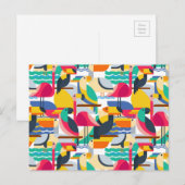 Geometrische tropische vogels briefkaart (Voorkant / Achterkant)