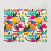 Geometrische tropische vogels briefkaart (Voorkant)