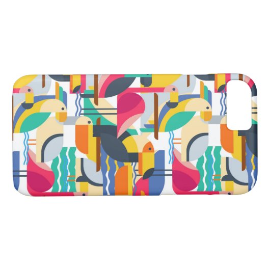 Geometrische tropische vogels Case-Mate iPhone case (Achterkant (Horizontaal))