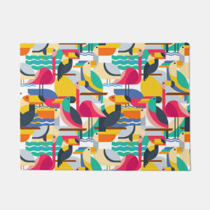 Geometrische tropische vogels deurmat