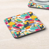 Geometrische tropische vogels drankjes onderzetter (Linkerzijde)