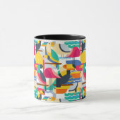 Geometrische tropische vogels mok (Midden)