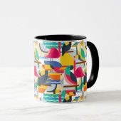 Geometrische tropische vogels mok (Voorkant rechts)