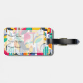 Geometrische tropische vogels | Monogram Bagagelabel (Achterkant horizontaal)