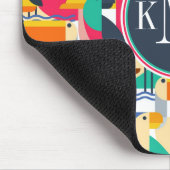 Geometrische tropische vogels | Monogram Muismat (Hoek)