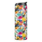 Geometrische tropische vogels | Monogram Thermosbeker (Gedraaid links)