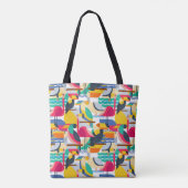 Geometrische tropische vogels | Monogram Tote Bag (Achterkant)