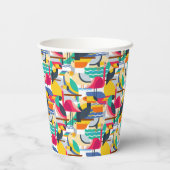 Geometrische tropische vogels papieren bekers (Achterkant)