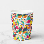 Geometrische tropische vogels papieren bekers (Rechts)