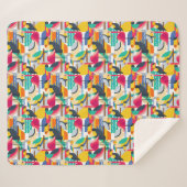 Geometrische tropische vogels sherpa deken (Voorkant (horizontaal))