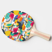 Geometrische tropische vogels tafeltennisbatje (Zijkant)