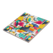 Geometrische tropische vogels tegeltje (Zijkant)