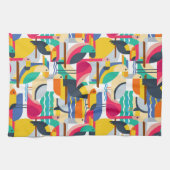 Geometrische tropische vogels theedoek (Horizontaal)