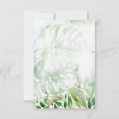 Geometrische tropische Waterverf Groene gouden bla Bedankkaart (Achterkant)