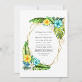 Geometrische tropische zomerfeestdag kaart (Voorkant)