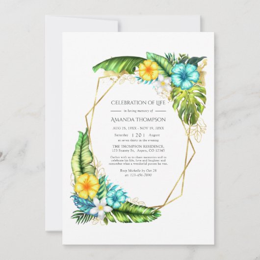 Geometrische tropische zomerfeestdag kaart (Voorkant)