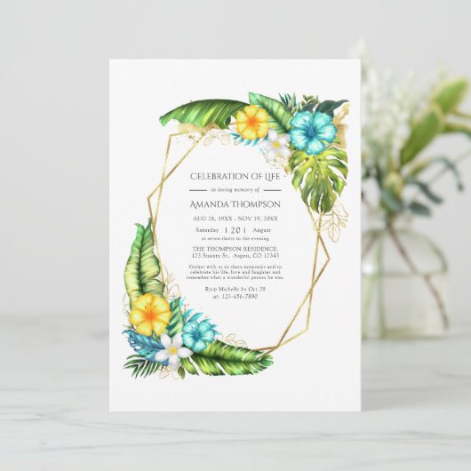 Geometrische tropische zomerfeestdag kaart (Staand voorkant)