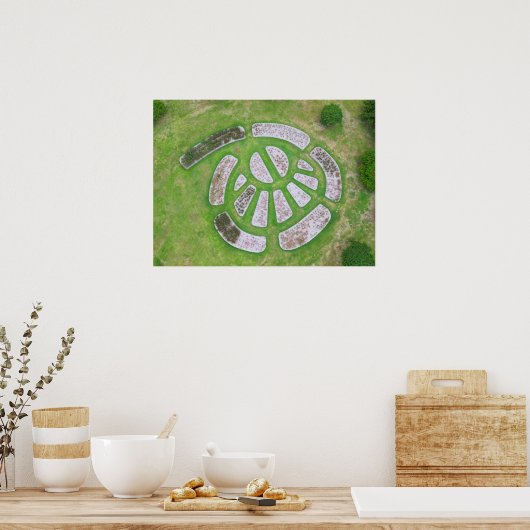 Geometrische Tuin Ontwerp Uitzicht Modern Landscha Poster (Keuken)