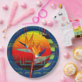 Geometrische tuin van de paradijsbloem papieren bordje (Feest)