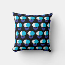 Geometrische tulpen blauw en zwart