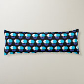 Geometrische tulpen blauw en zwart lichaamskussen (Achterkant)