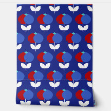 Geometrische tulpen rood en blauw