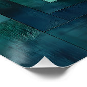 Geometrische tunnel Abstracte kunst - Blauwgroen e Perfect Poster (Hoek)