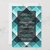 Geometrische turquoise Abstracte Islamitische brui Kaart (Voorkant)