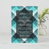 Geometrische turquoise Abstracte Islamitische brui Kaart (Staand voorkant)