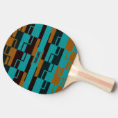 Geometrische Turquoise Black en Brown Tafeltennisbatje (Zijkant)