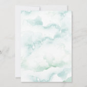 Geometrische turquoise, blauw en groen groen save the date (Achterkant)