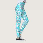 Geometrische turquoise en blauwgroen Leggings (Rechts)