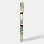 Geometrische Turquoise Mid-Century Modern Patroon Case-Mate iPhone Case (Achterkant / Rechts)