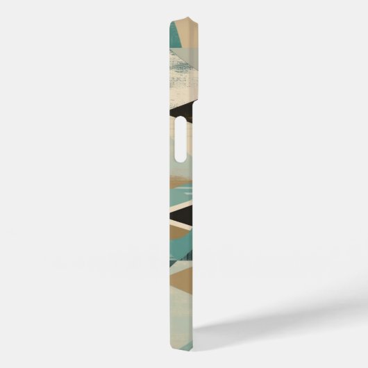 Geometrische Turquoise Mid-Century Modern Patroon Case-Mate iPhone Case (Achterkant / Rechts)