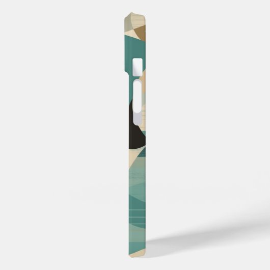 Geometrische Turquoise Mid-Century Modern Patroon Case-Mate iPhone Case (Achterkant / Links)