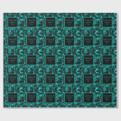 Geometrische Turquoise Shapes Pattern Gepersonalis Cadeaupapier (Vlak)