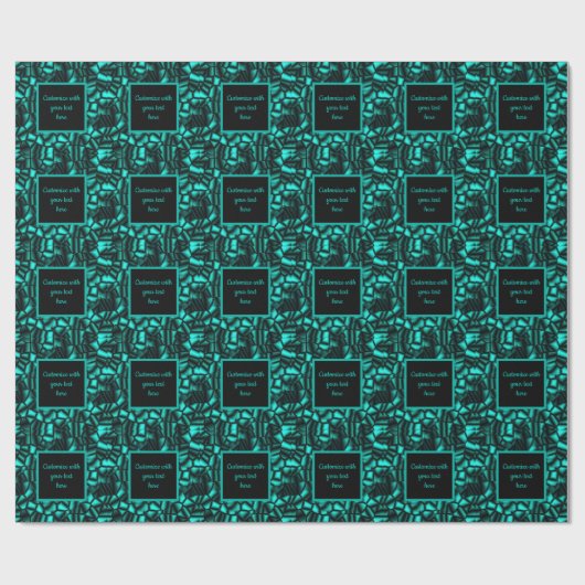 Geometrische Turquoise Shapes Pattern Gepersonalis Cadeaupapier (Vlak)