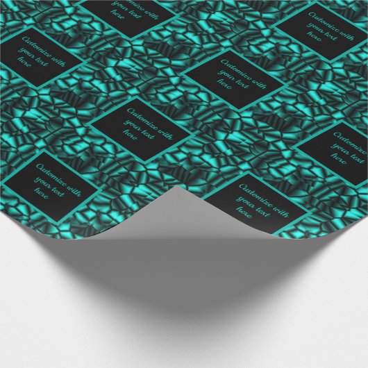Geometrische Turquoise Shapes Pattern Gepersonalis Cadeaupapier (Hoek)