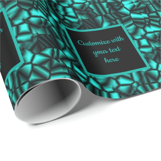 Geometrische Turquoise Shapes Pattern Gepersonalis Cadeaupapier (Rol Hoek)