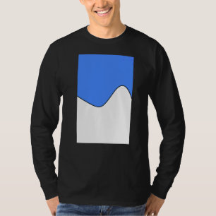 Geometrische tweekleurige golfpatroon Blueberry en T-shirt