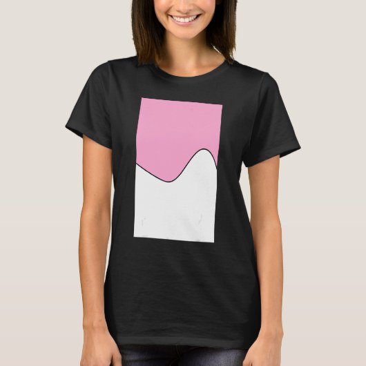 Geometrische tweelinggolfpatroon, roze anjer en t-shirt (Voorkant)